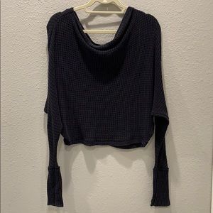 Free People Off the Shoulder Waffle Knit Top - S